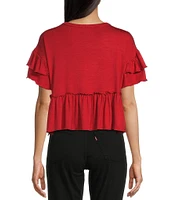 Originality Short Sleeve Peplum Top