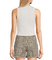Originality Sleeveless Giddy Up Cropped Tank Top