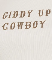 Originality Sleeveless Giddy Up Cropped Tank Top