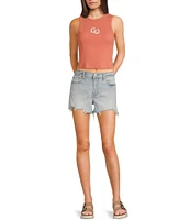 Originality Sleeveless Horseshoe Graphic Cropped Tank Top