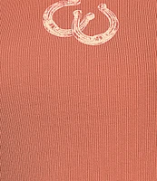 Originality Sleeveless Horseshoe Graphic Cropped Tank Top