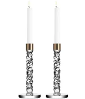 Orrefors Carat Brass Candlestick, Set of 2