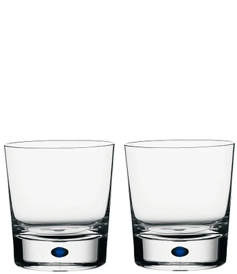 Orrefors Intermezzo Blue Drop Double Old Fashioned Glass, Set of 2