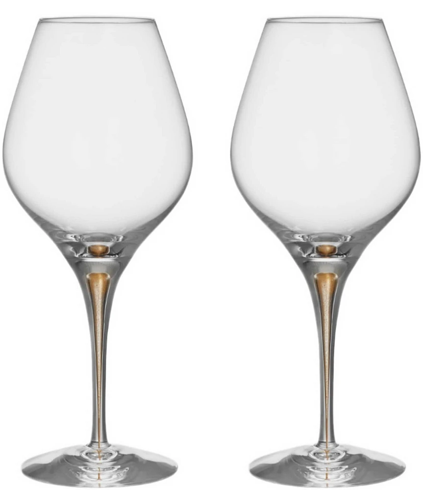 Orrefors Intermezzo Gold Aroma Glasses, Set of 2