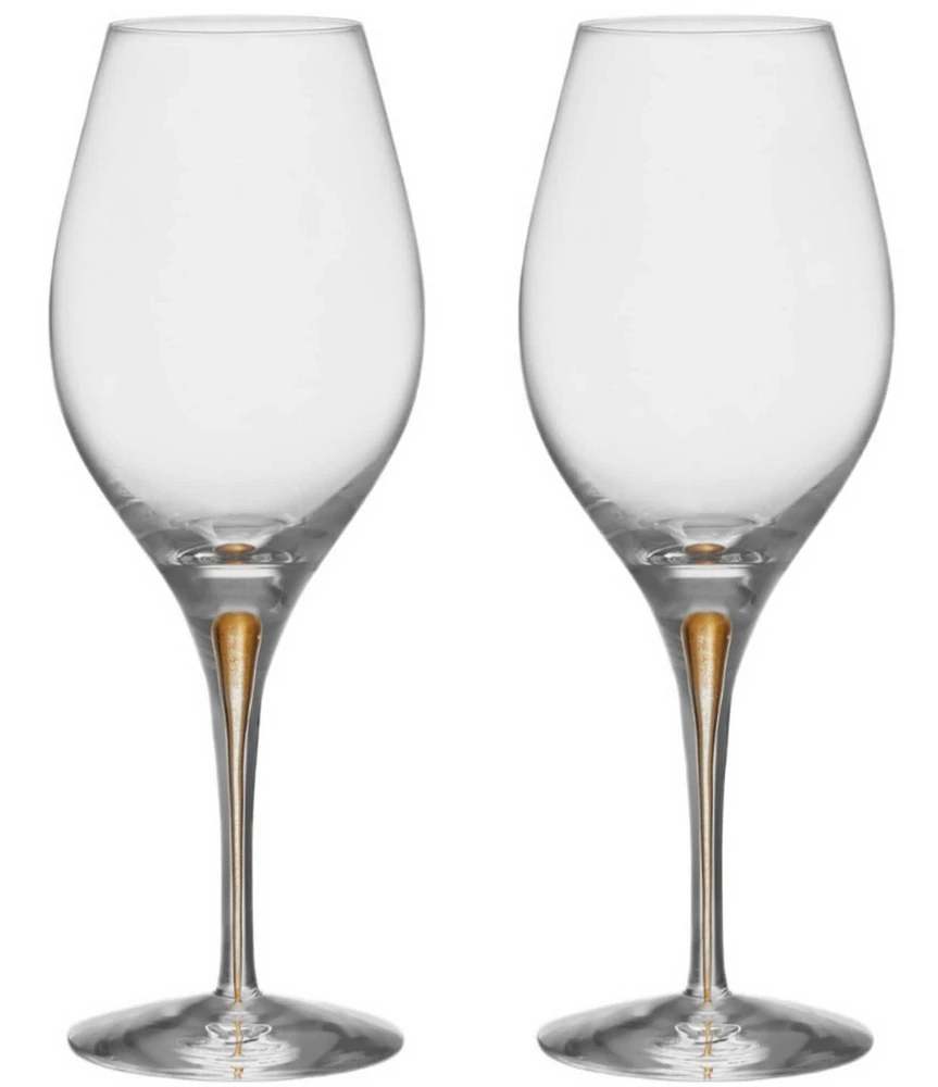 Orrefors Intermezzo Gold Balance Glasses, Set of 2