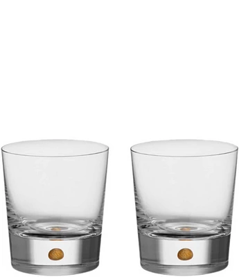 Orrefors Intermezzo Gold Double Old-Fashion Glass, Set of 2