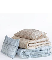 Oscar/Oliver Pascal Mini-Plaid Reversible Euro Sham