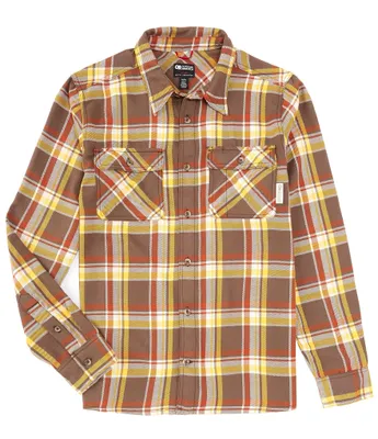 Outdoor Research Performance Stretch Feedback Hickory Plaid Flannel Twill Long Sleeve Woven Shirt
