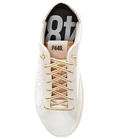 P448 John Gold Beta Leather Lace-Up Sneakers