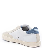 P448 John Jeans Leather and Denim Lace-Up Sneakers