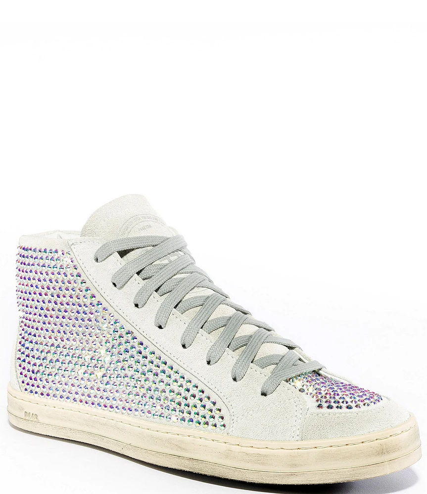 P448 Skate Strass Rhinestone Embellished High-Top Zip Sneakers