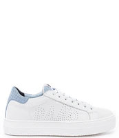 P448 Thea Celeste Crinkle Leather Platform Sneakers