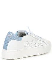 P448 Thea Celeste Crinkle Leather Platform Sneakers