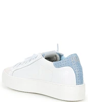 P448 Thea Celeste Crinkle Leather Platform Sneakers