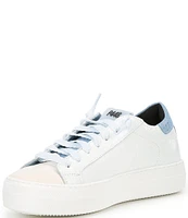 P448 Thea Celeste Crinkle Leather Platform Sneakers