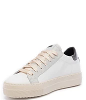 P448 Thea Chalk Leather Platform Sneakers