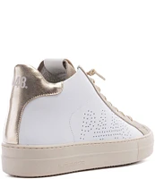 P448 Thea Leather Mid Top Lace Up Sneakers