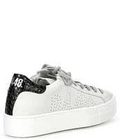 P448 Thea Low Top Leather Lace Up Platform Sneakers