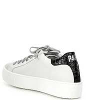 P448 Thea Low Top Leather Lace Up Platform Sneakers