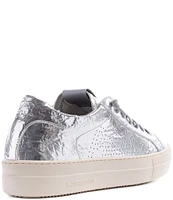 P448 Thea Low Top Metallic Leather Lace Up Platform Sneakers