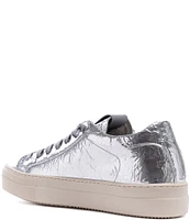 P448 Thea Low Top Metallic Leather Lace Up Platform Sneakers