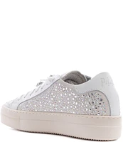 P448 Thea Strass Low Top Embellished Leather Lace Up Platform Sneakers