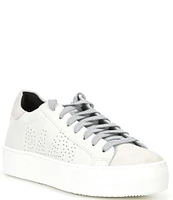 P448 Thea White Laser Low Top Leather Platform Sneakers