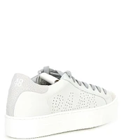 P448 Thea White Laser Low Top Leather Platform Sneakers