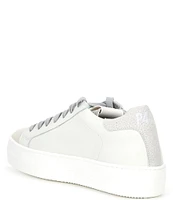 P448 Thea White Laser Low Top Leather Platform Sneakers