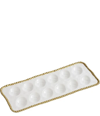 Pampa Bay Salerno Golden Porcelain Deviled Egg Tray