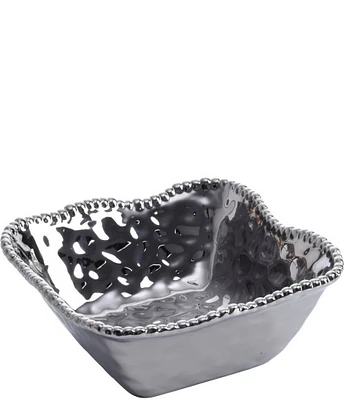 Pampa Bay Verona Silver Porcelain Medium Square Bowl