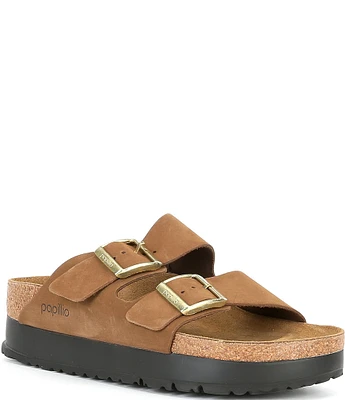 Papillio by Birkenstock Women's Arizona Suede Nubuck Platform Sandals