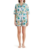 Papinelle Audrey Lightweight Woven Short Sleeve Notch Collar Shorty Pajama Set