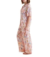 Papinelle Bailey Short Sleeve Floral Notch Collar Pant Pajama Set
