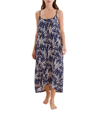 Papinelle Cheri Blossom Sleeveless Scoop Neck Woven Maxi Nightgown