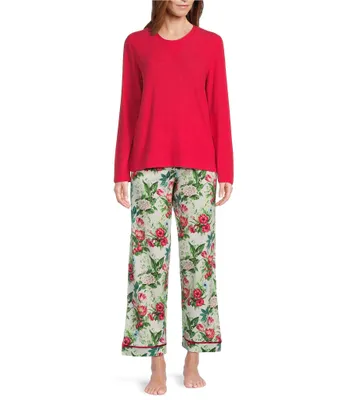 Papinelle Clara Feather Soft Top & Cozy Floral Print Pant Pajama Set