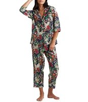 Papinelle Clara Woven 3/4 Sleeve Floral Print Pajama Set