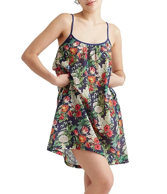 Papinelle Clara Woven Sleeveless Scoop Neck Floral Print Nightgown