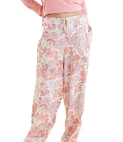 Papinelle Ella Cozy Solid Knit Top & Woven Paisley Print Pant Pajama Set