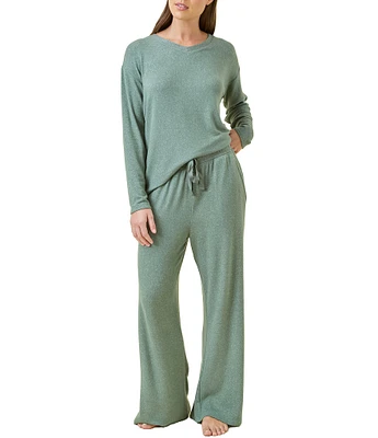 Papinelle Feather Knit Long Sleeve V-Neck Long Pajama Set