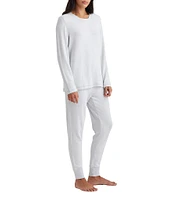 Papinelle Feather Soft Long Sleeve Top & Jogger Knit Pajama Set