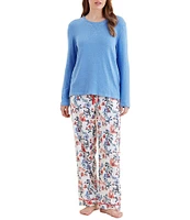 Papinelle Harper Feather Soft Knit Long Sleeve Top & Cozy Printed Pant Pajama Set