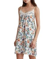 Papinelle Harper Woven Sateen Sleeveless Floral Print Chemise