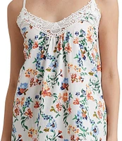 Papinelle Harper Woven Sateen Sleeveless Floral Print Chemise