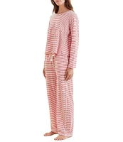 Papinelle Jada Long Sleeve Round Neck Tee & Pant Pajama Set