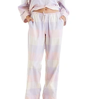 Papinelle Long Sleeve Notch Collar Woven Plaid Pajama Set