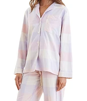 Papinelle Long Sleeve Notch Collar Woven Plaid Pajama Set