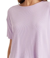 Papinelle Luxe Rib Soft Knit Touch Scoop Neck Short Sleeve Tee & Short Set