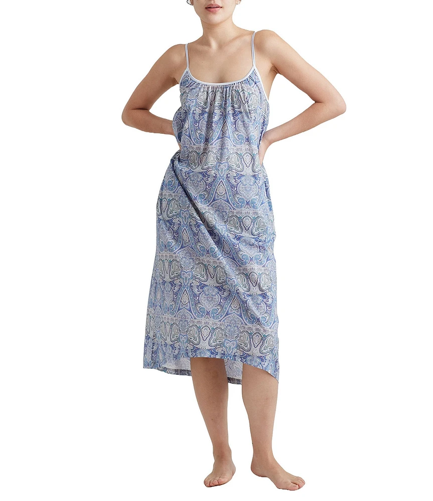 Papinelle Nahla Woven Sleeveless Paisley Print Nightgown