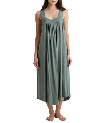 Papinelle Sleeveless Scoop Neck Soft Modal Pleated Nightgown